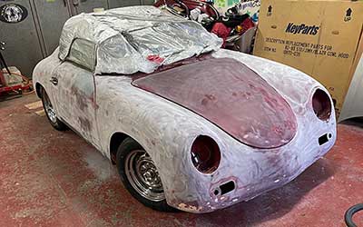 Porsche 356 Delete rear reflectors and start to prep for paint